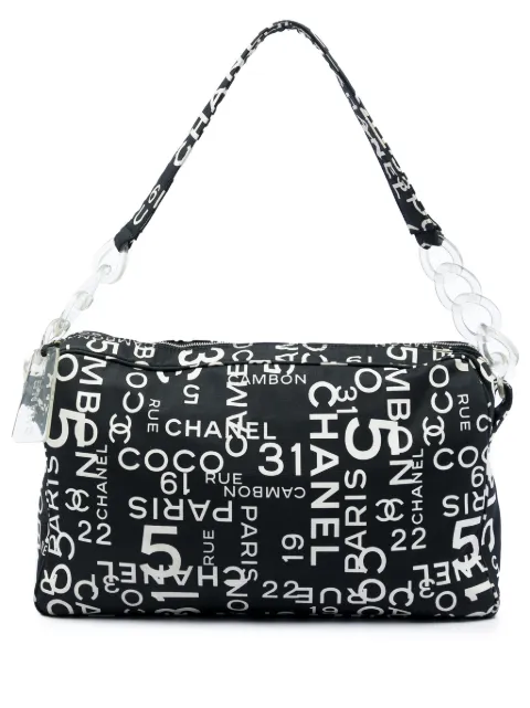 CHANEL Pre-Owned 2002-2003 Printed Canvas 31 Rue Cambon shoulder bag Black QTC9X8PM1OQS022K