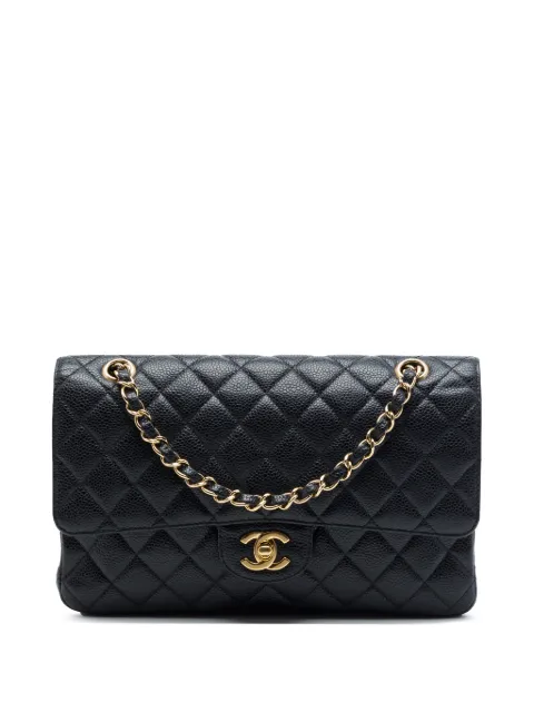 CHANEL Pre-Owned 2009-2010 Medium Classic Caviar Double Flap shoulder bag Black OZ6ZBUTNYESUHTL7