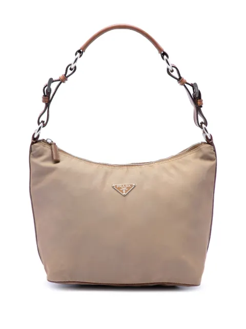 Prada Pre-Owned 2013-2026 Saffiano Trimmed Tessuto shoulder bag Brown LE8ED88O5O1S99A8