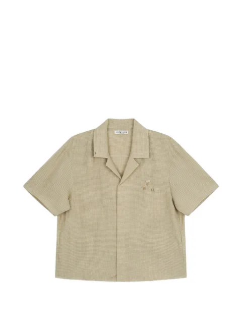 YOUNG N SANG gingham-check camp-collar shirt Neutrals 26SSHBCSS