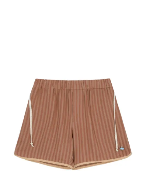 YOUNG N SANG Sketch striped drawstring shorts Brown 26SSHBRS
