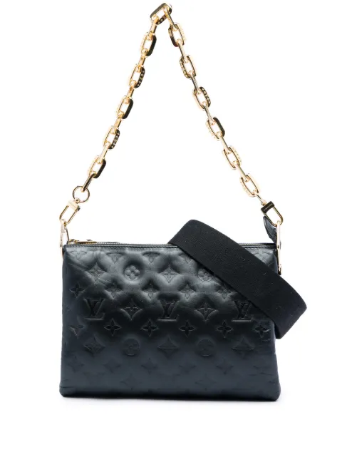 Louis Vuitton Pre-Owned 2021-2026 Monogram Embossed Puffy Lambskin Coussin PM satchel Black HLJXXV5CDILNQA3D