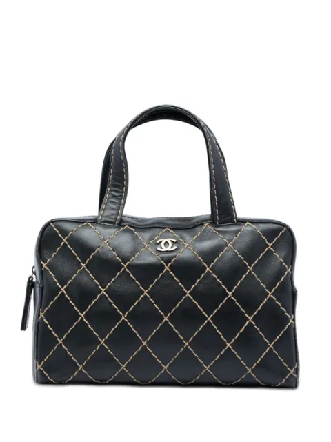 CHANEL Pre-Owned 2000-2002 CC Calfskin Wild Stitch handbag Black HNAWYEKBEVKG7U5R
