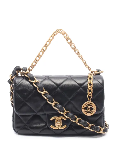 CHANEL Pre-Owned 2021-2026 Small CC Quilted Lambskin Single Flap satchel Black Z51SVSPQ2A5LCKS7