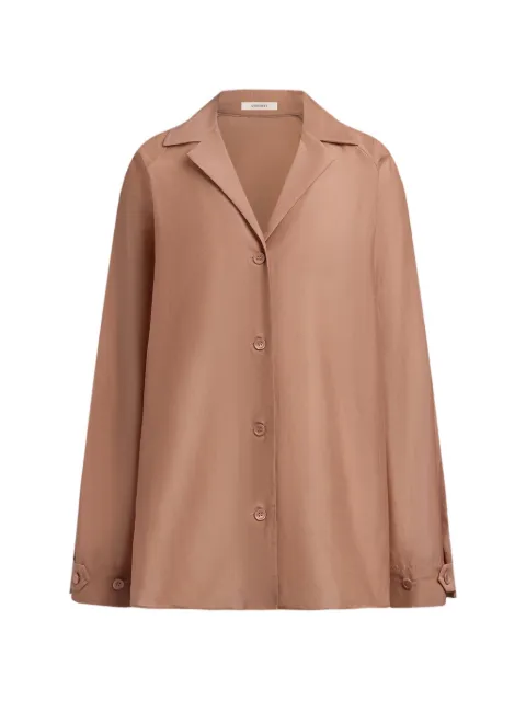 12 STOREEZ raglan-sleeve notched-collar shirt Neutrals 133368