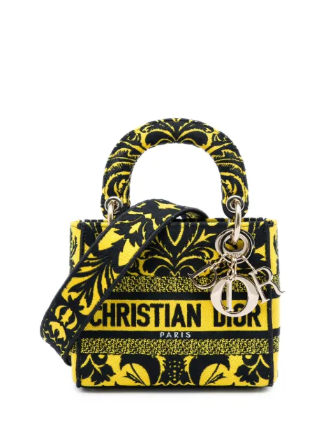 Christian Dior Pre-Owned 2022 Mini Embroidered Canvas Petites Fleurs Lady D Lite satchel Yellow 6C6U4XF7TVOD5Q4F