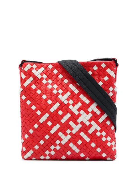 Bottega Veneta Pre-Owned 2012-2026 Bicolor Nappa Intrecciato crossbody bag Red 55CZQH6CVEHTI8UN