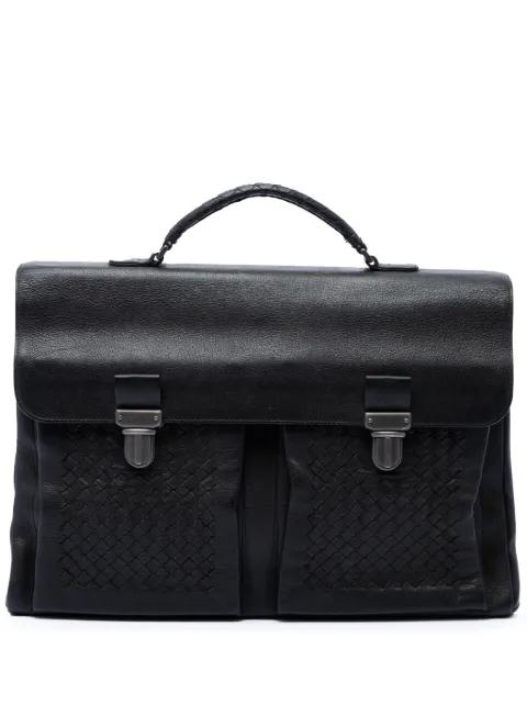 Bottega Veneta Pre-Owned 2012-2026 Intrecciato Trimmed Nappa business bag Black 39ENQ7SZJJN8TXLX