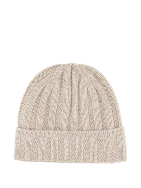 Vanisè ribbed-knit cashmere beanie hat Neutrals V71690