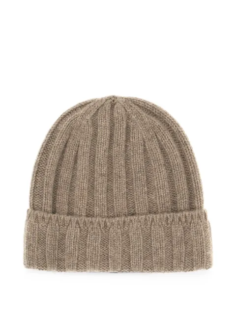 Vanisè ribbed-knit cashmere beanie hat Neutrals V71690
