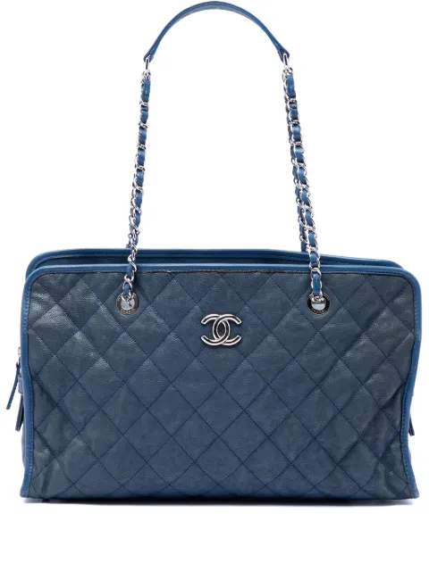 CHANEL Pre-Owned 2011 Quilted Caviar French Riviera tote bag Blue 1JJ9J3KWI4KIEZC4