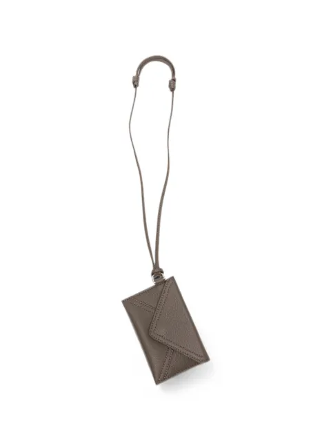 AMI Paris Etienne envelope-style leather card holder Brown USL737AL0137