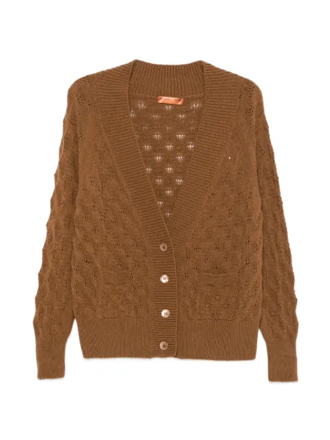 Ermanno Scervino cable-knit pointelle-trim cardigan Brown D494N506TON
