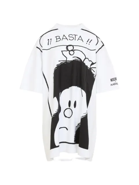 Moschino Mafalda-print T-shirt mini dress White J04465442