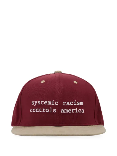 Denim Tears x Arthur Jafa Systemic Racism Controls America embroidered trucker hat Red DT855