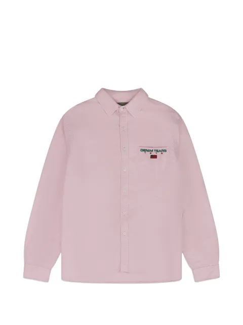 Denim Tears logo-embroidered long-sleeve shirt Pink DT839