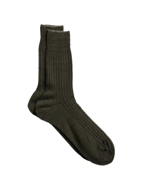 yahae linen ribbed socks Green 42010