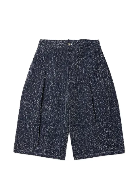 SAGE NATION box-pleat denim shorts Blue S089INP