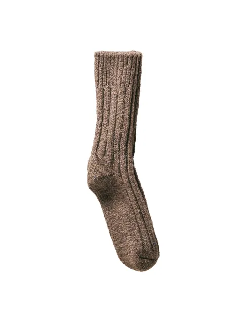 yahae low-gauge ribbed socks Brown 44029BR