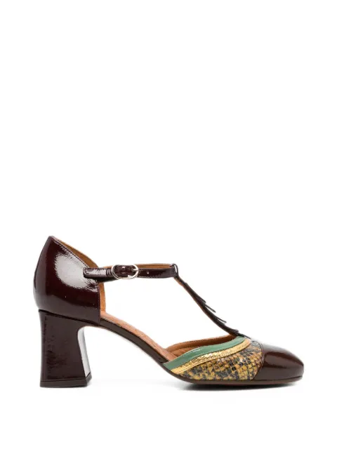 Chie Mihara snake-effect patent-leather pumps Brown FILLY49