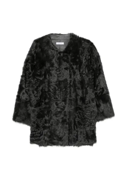 Liska textured fur-finish jacket Grey WF8280GREY