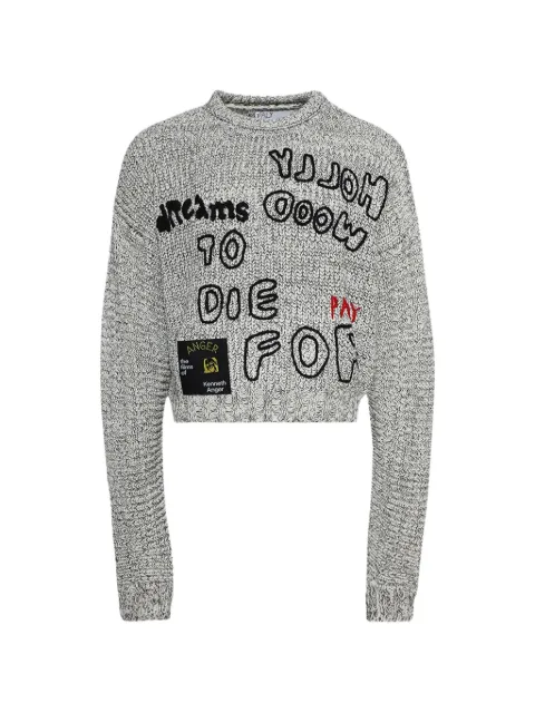 Paly To Die For slogan-embroidered sweater Grey 6U001Q3006