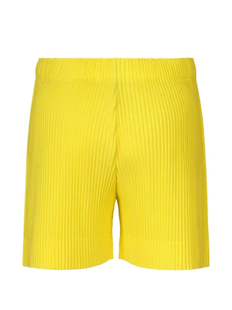 Homme Plissé Issey Miyake Colorful Pleats plissé-effect shorts Yellow HP66JF260
