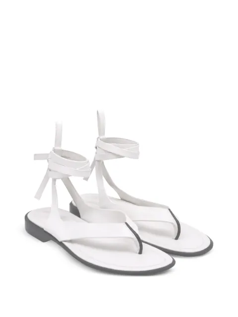 Tod's Vintage tie-up thong leather sandals White GILTPUUSSH766066W