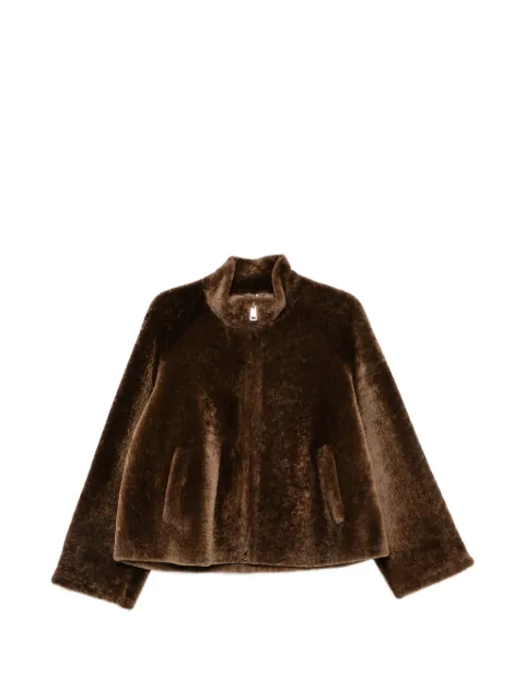 Manzoni 24 shearling zip-up jacket Brown 26M1755S23N