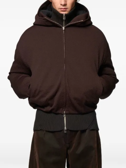 Omar Afridi Bud hooded puffer parka Brown OAAW25CT10401