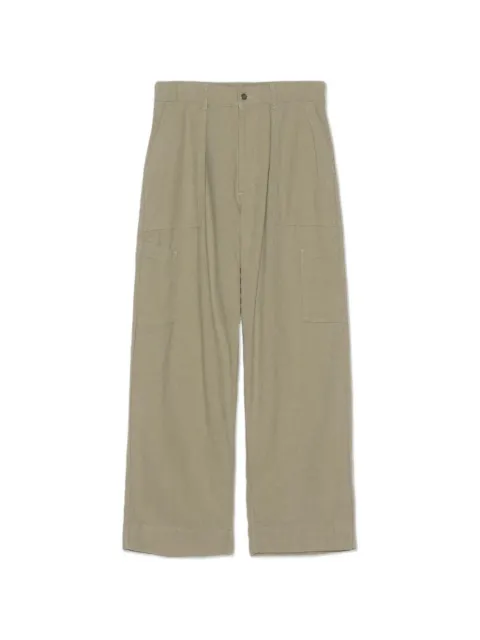Nanamica silk-nep twill trousers Green S26SC032