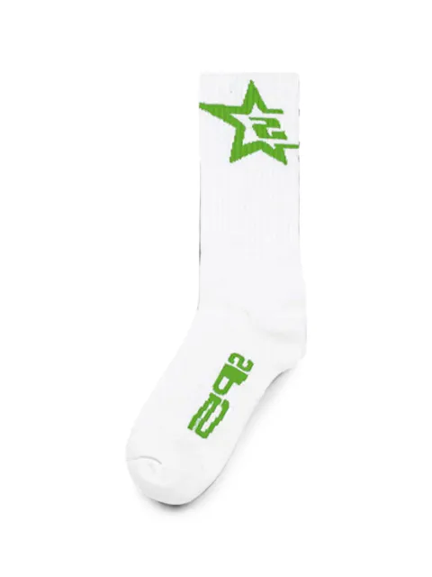 SP5DER logo-intarsia ribbed socks White SP5DER576