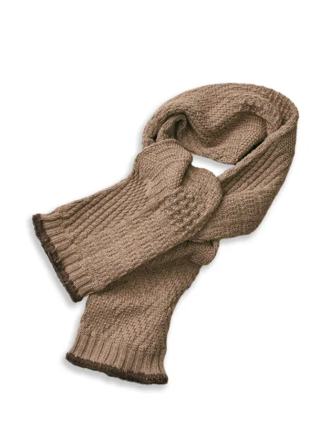 yahae mixed-knit scarf Neutrals 75018BR