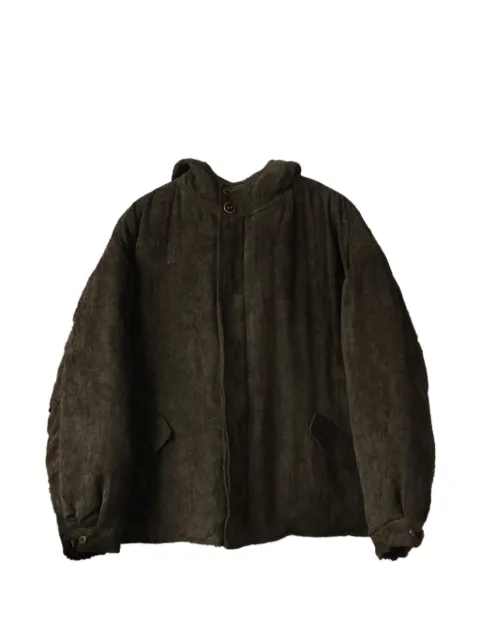 Aviva Jifei Xue padded linen-velvet parka Brown FW25PZPCLV