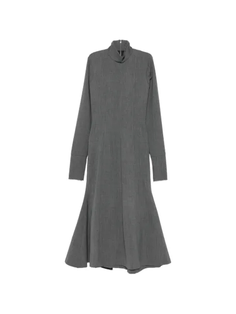 THELATEST high-neck flared-hem midi dress Grey TLW08006W0206ABTP