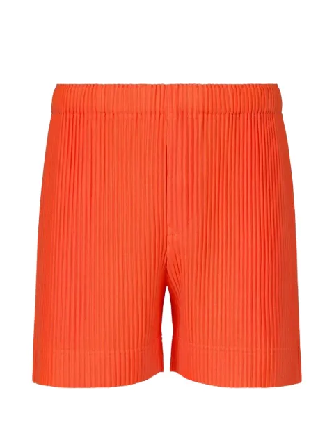 Homme Plissé Issey Miyake Colorful Pleats pleated elasticated bermuda shorts Orange HP66JF260