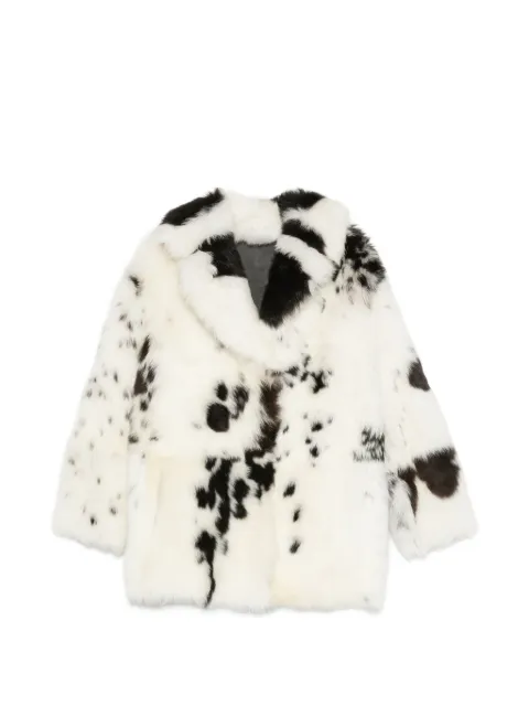 Liska dalmatian-print lambskin jacket White GS2592