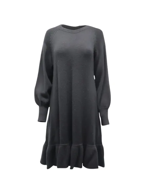 Co bishop-sleeve knitted wool dress Black NAPPUGBCL147802W