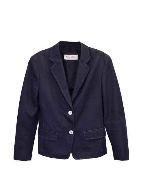 Max Mara contrast-stitch denim blazer Blue TONPUUSCL363947W