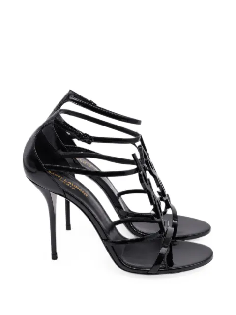 Saint Laurent Pre-Owned Cassandra patent leather sandals Black GILTPUUSSH757472W