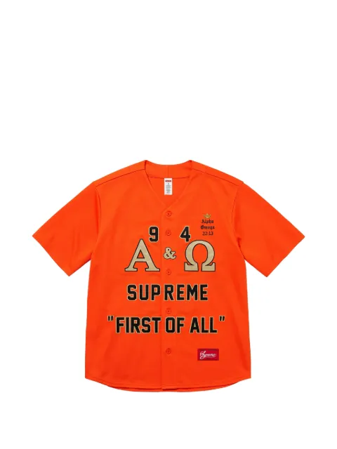 Supreme Alpha Omega baseball jersey shirt Orange SU28094