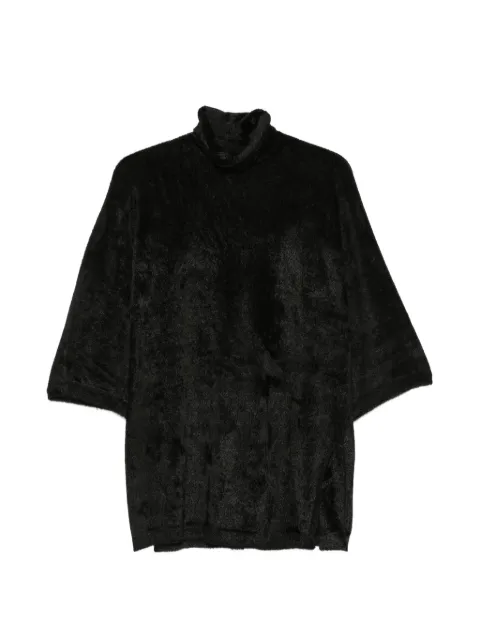 Semicouture roll-neck half-sleeve sweater Black S6WB02