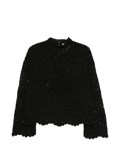 Semicouture crochet scalloped-edge jumper Black S6WC80Y690