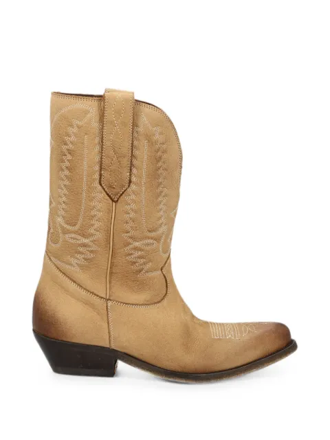 Golden Goose Wish Star embroidered leather boots Neutrals GWF01050F008811