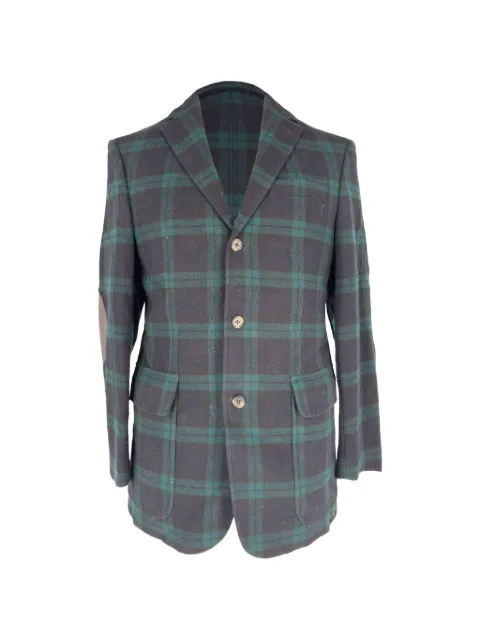 Ralph Lauren Vintage elbow patch plaid wool jacket Blue RFCPUGBCL767830M