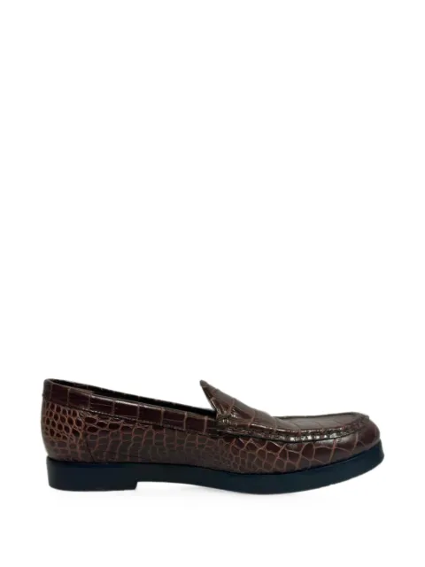 Manolo Blahnik 2020s Ralone croc-effect leather loafers Brown RFCPUGBSH760096W