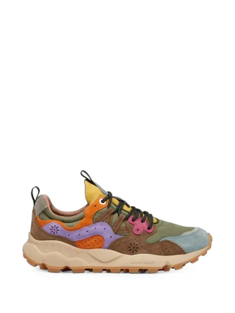 FLOWER MOUNTAIN panelled perforated sneakers Brown 2F69001201781801KAKIMULTICOLOR