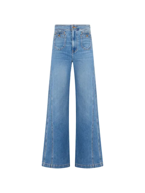 Veronica Beard Taylor Godet panelled patch-pocket jeans Blue J26057211040N2
