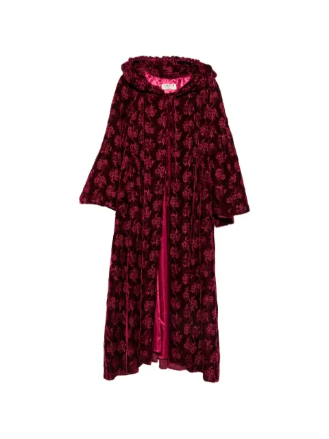 A.N.G.E.L.O. Vintage Cult 1980s floral-print hooded coat Red AC480SL