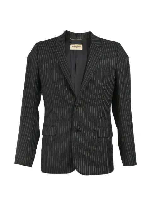 Saint Laurent Pre-Owned pinstripe single-breasted blazer Black MRPPUHKCL403330M